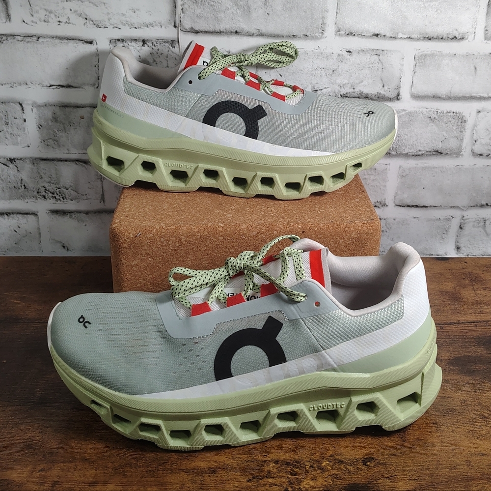 On Cloud Cloudmonster Glacier Meadow Gray Green Women's 10.5 61.99022